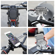 Staffa per telefono in lega di alluminio per manubrio moto, adatta per dispositivi da 4-6 pollici, Handlebar Aluminum Alloy