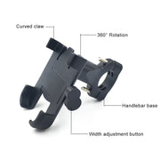 Staffa per telefono in lega di alluminio per manubrio moto, adatta per dispositivi da 60-100 mm, Handlebar Bracket for 60-100mm