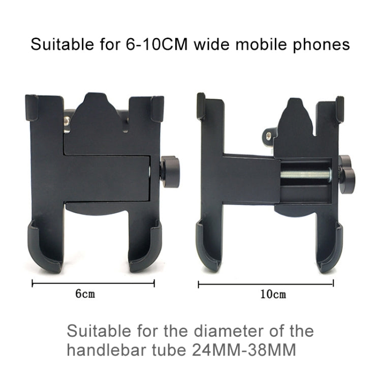Staffa per telefono in lega di alluminio per manubrio moto, adatta per dispositivi da 60-100 mm, Handlebar Bracket for 60-100mm