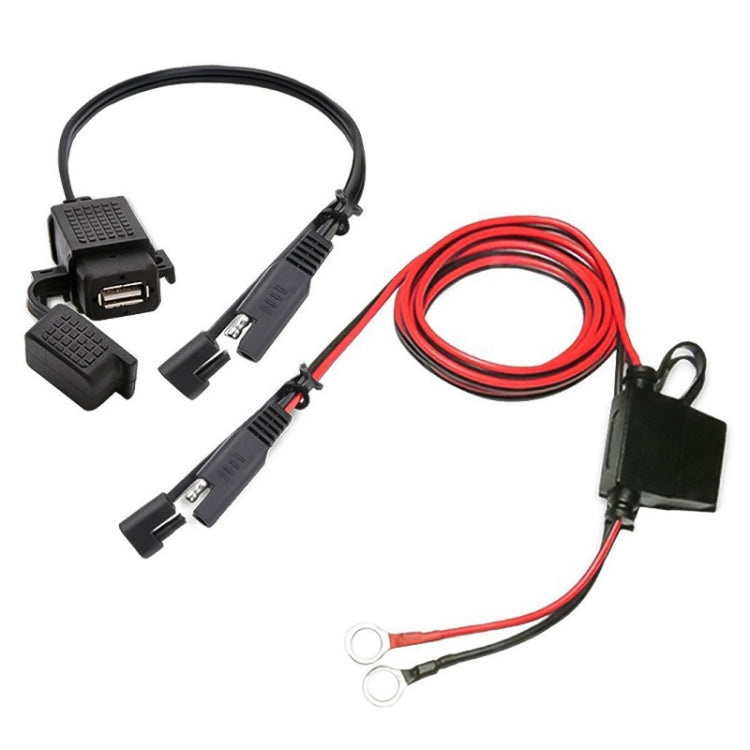 Kit caricabatterie USB impermeabile per moto 5V 2.1A Adattatore SAE a USB, con cablaggio di estensione, SAE to USB Adapter
