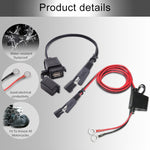 Kit caricabatterie USB impermeabile per moto 5V 2.1A Adattatore SAE a USB, con cablaggio di estensione, SAE to USB Adapter
