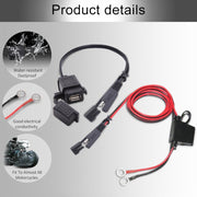 Kit caricabatterie USB impermeabile per moto 5V 2.1A Adattatore SAE a USB, con cablaggio di estensione, SAE to USB Adapter