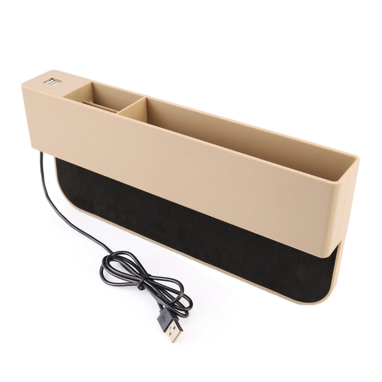 Scatola portaoggetti laterale per console di ricarica multifunzionale per auto universale, tasca laterale, con 2 porte USB