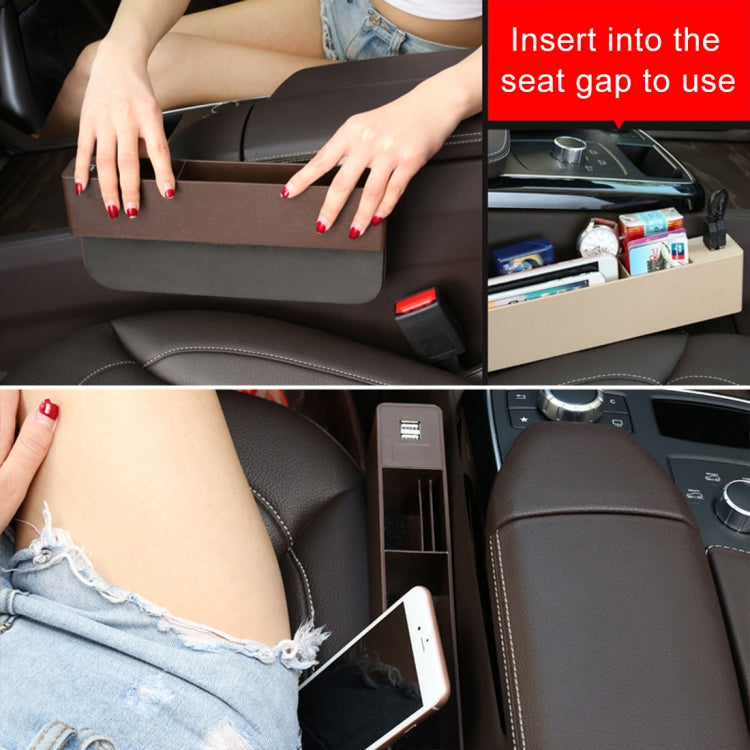 Scatola portaoggetti laterale per console di ricarica multifunzionale per auto universale, tasca laterale, con 2 porte USB