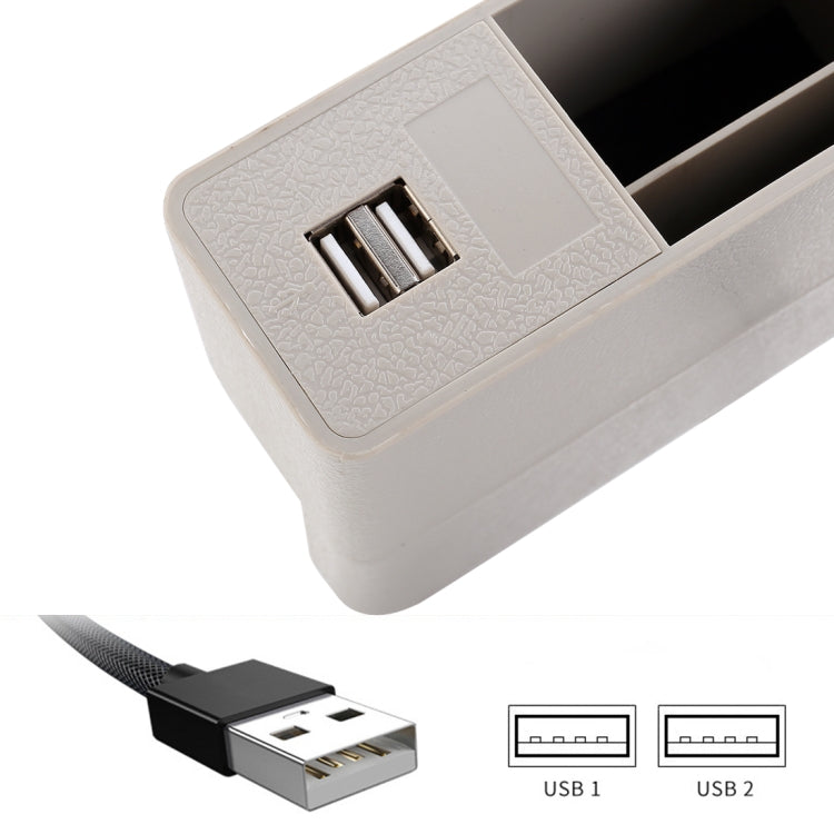 Scatola portaoggetti laterale per console di ricarica multifunzionale per auto universale, tasca laterale, con 2 porte USB