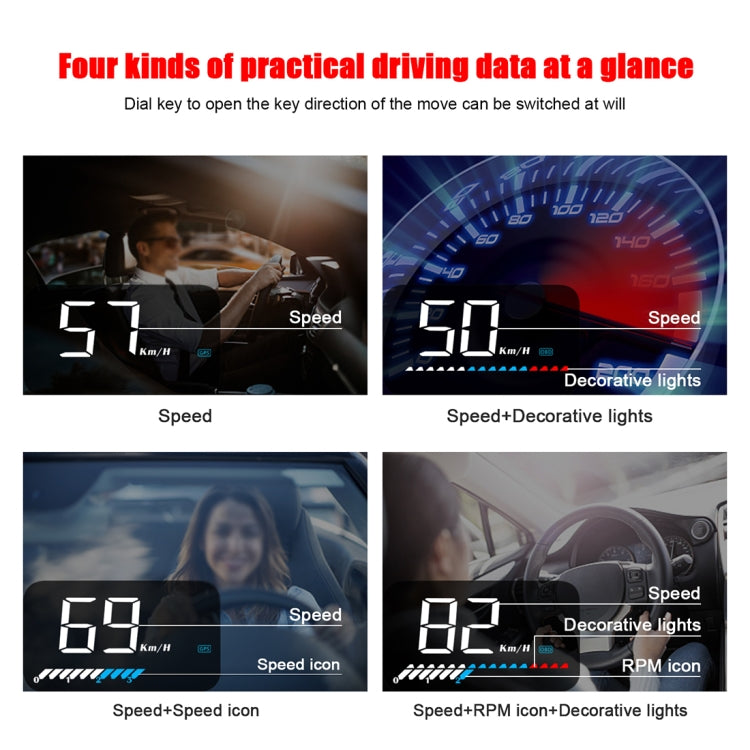 M7 3,5 pollici Universal Car OBD2 + GPS HUD Head Up Display montato sul veicolo Consumo di carburante, M7