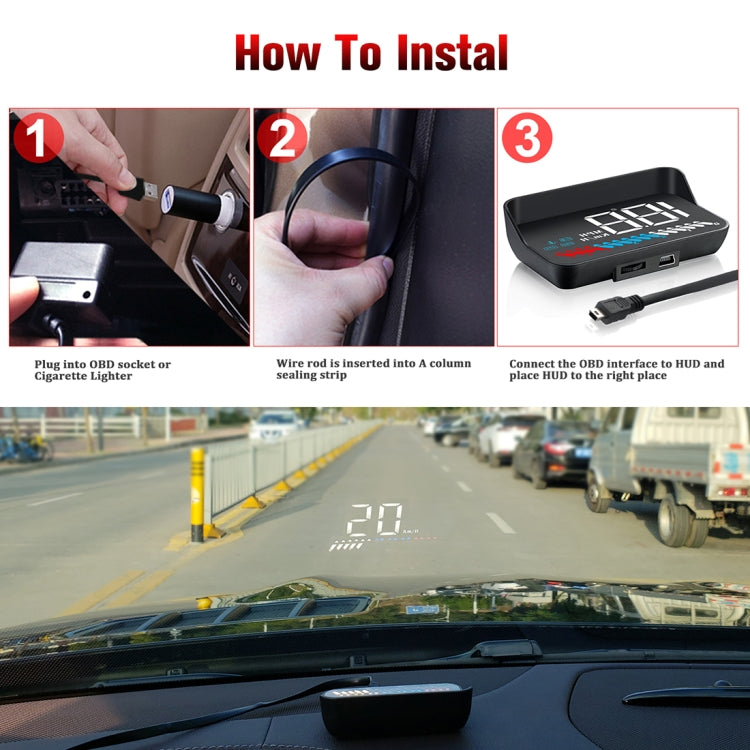 M7 3,5 pollici Universal Car OBD2 + GPS HUD Head Up Display montato sul veicolo Consumo di carburante, M7