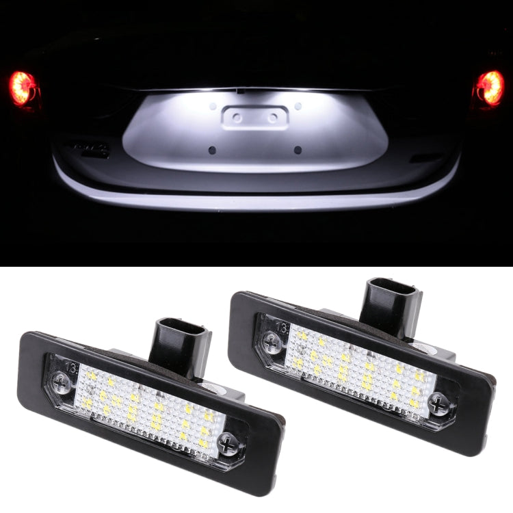 2 pezzi DC 12V 3W 150LM 6000K LED luce targa 18 LED SMD-3528 Lampadine Lampade per Ford Mustang 2010-2014, For Ford Mustang 2010-2014
