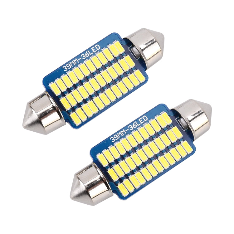 2 PZ 39mm DC12V / 1,5W / 6000K / 100LM 36LED SMD-3014 Luce targa auto / Luce cupola, con decodificatore, 1.5W 39mm