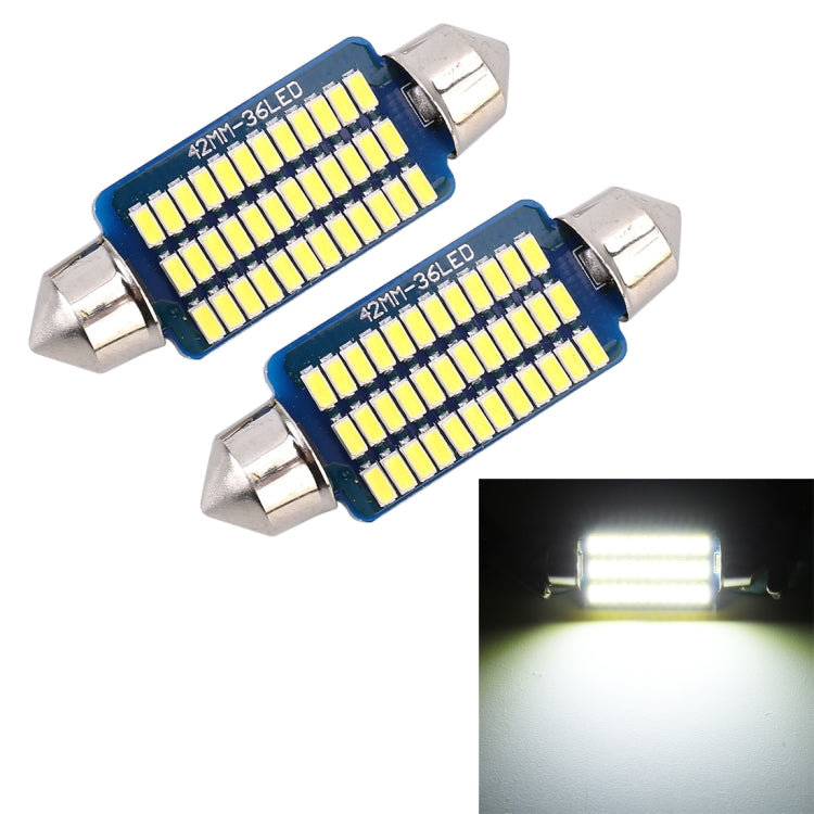 2 PZ 41mm DC12V / 1,5W / 6000K / 100LM 36LED SMD-3014 Luce targa auto / Luce cupola, con decodificatore, 1.5W 41mm