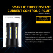 2 PZ 1156 / BA15S DC9-16V / 8,2 W / 6000 K / 655LM Luci di retromarcia per auto / Indicatori di direzione 66 LED Lampade SMD-2016, 1156