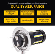 2 PZ H7 DC9-16V / 8,2 W / 6000 K / 655LM Fendinebbia per auto 66 LED SMD-2016 Lampade, H7