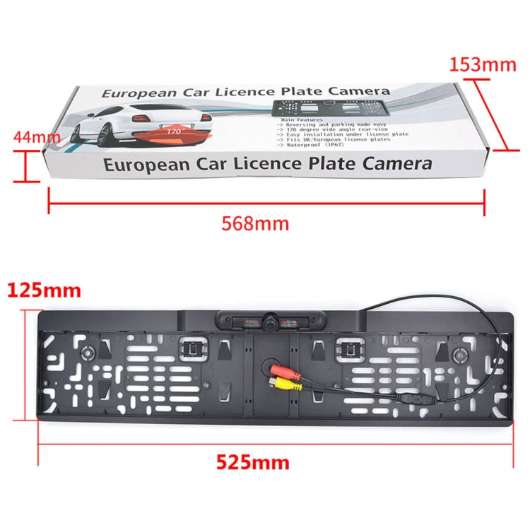 PZ-424 Telaio targa auto Europa Telecamera posteriore da 170 gradi, PZ-424