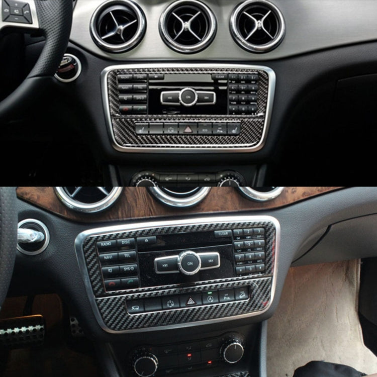 Adesivo decorativo per pannello CD in fibra di carbonio per auto per Mercedes-Benz GLA, CD Panel