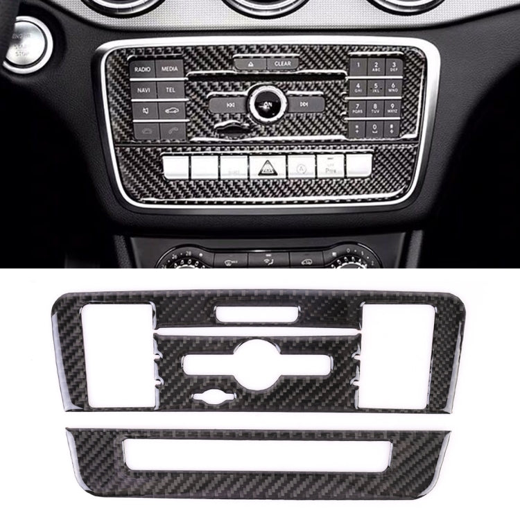 Adesivo decorativo per pannello CD in fibra di carbonio per auto per Mercedes-Benz GLA, CD Panel(2)