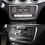 Adesivo decorativo per pannello CD in fibra di carbonio per auto per Mercedes-Benz GLA, CD Panel(2)