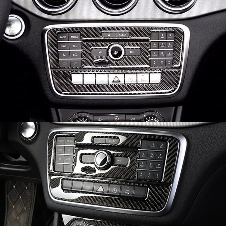 Adesivo decorativo per pannello CD in fibra di carbonio per auto per Mercedes-Benz GLA, CD Panel(2)