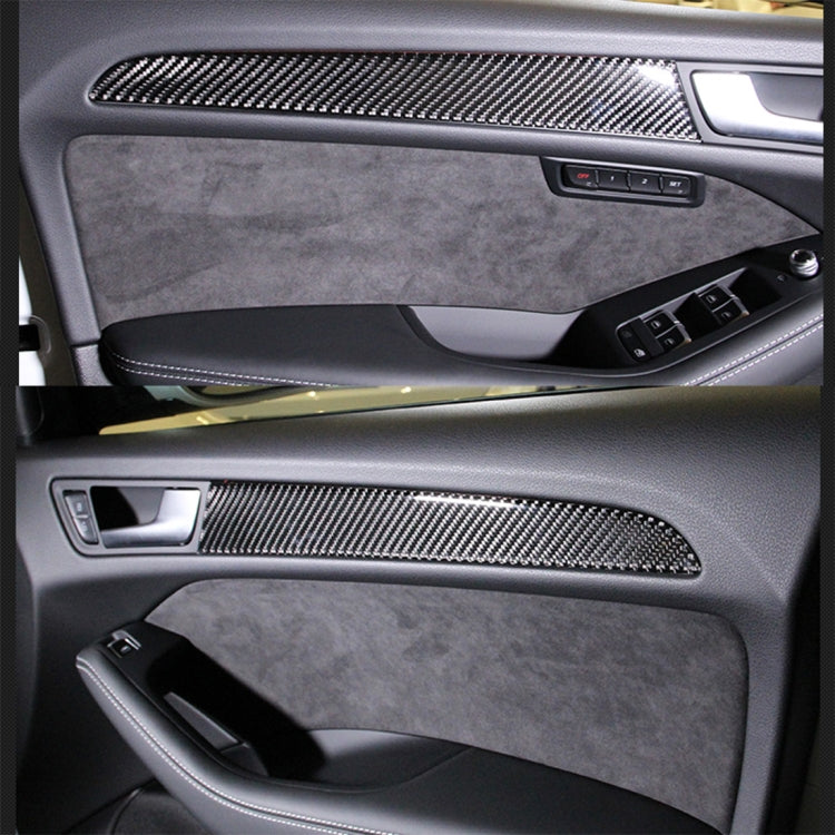 4 adesivi decorativi per pannello interno della porta in fibra di carbonio per auto per Audi A4L / A5 / Q5, Inner Door Panel