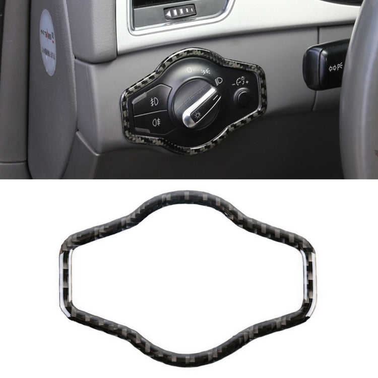 Adesivo decorativo per pulsante interruttore fari in fibra di carbonio per auto per Audi A4L / A5 / Q5, Headlight Switch Button