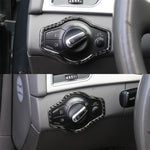 Adesivo decorativo per pulsante interruttore fari in fibra di carbonio per auto per Audi A4L / A5 / Q5, Headlight Switch Button