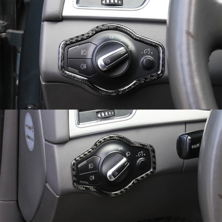 Adesivo decorativo per pulsante interruttore fari in fibra di carbonio per auto per Audi A4L / A5 / Q5, Headlight Switch Button