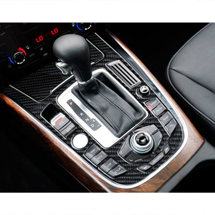 Adesivo decorativo per pannello ingranaggi in fibra di carbonio per auto da 2 pezzi per Audi A4L / A5 / Q5, Gear Panel (F)