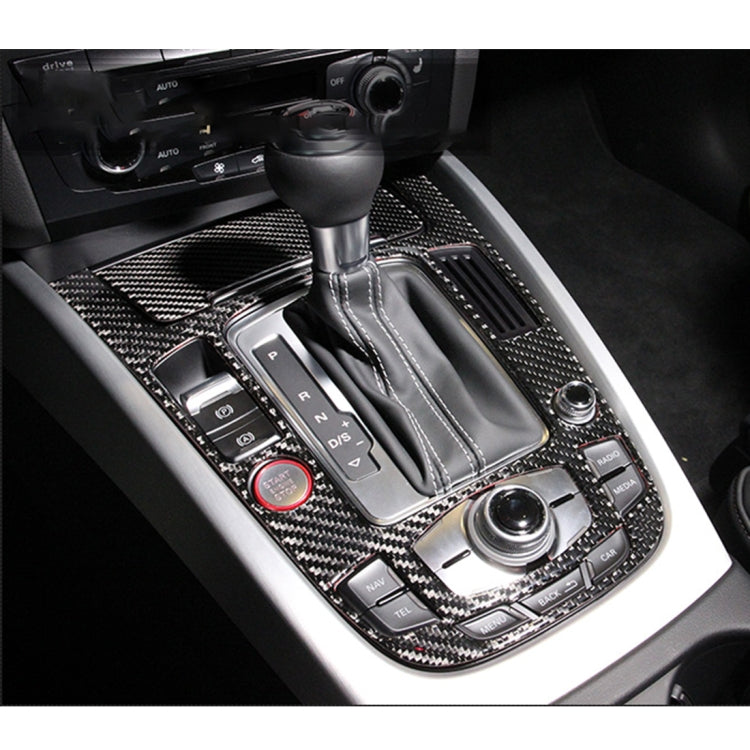 Adesivo decorativo per pannello ingranaggi in fibra di carbonio per auto da 2 pezzi per Audi A4L / A5 / Q5, Gear Panel(E)