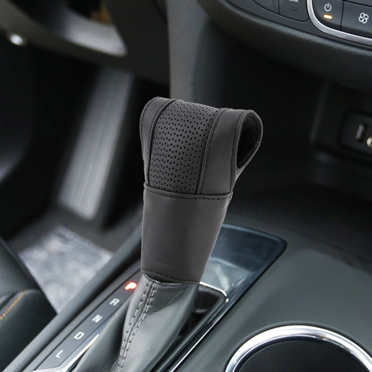 Copri pomello del cambio per auto in vera pelle traspirante antiscivolo universale