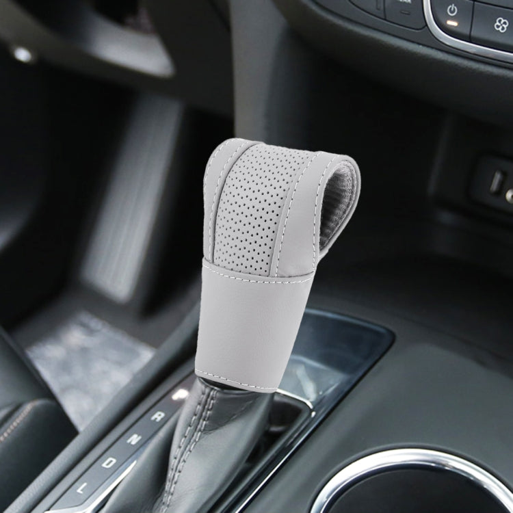 Copri pomello del cambio per auto in vera pelle traspirante antiscivolo universale