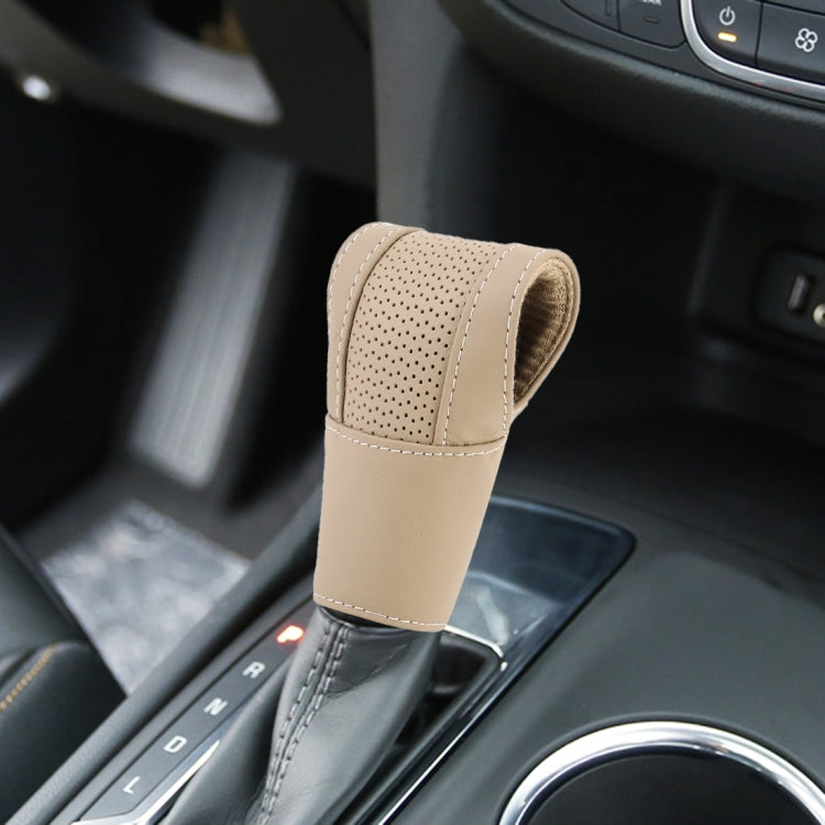 Copri pomello del cambio per auto in vera pelle traspirante antiscivolo universale