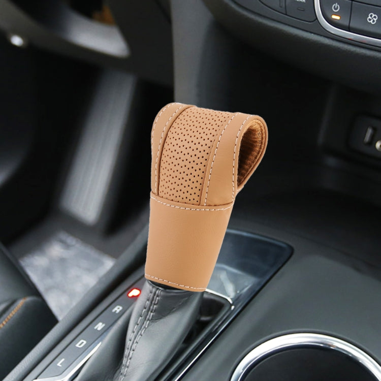 Copri pomello del cambio per auto in vera pelle traspirante antiscivolo universale