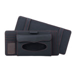 DERANFU 3 in 1 Lichee Texture Portasciugamani in pelle multifunzione per auto con slot per schede e slot per CD