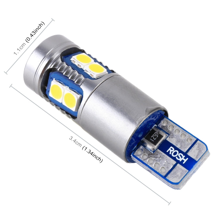 2 PZ T10 / W5W / 168 / 194 DC12V 2.2W 6000K 180LM 9LED SMD-3030 Luce di ingombro per auto, con decodificatore, 2 PCS  DC12V 2.2W 6000K