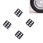 Tappo dello stelo della valvola del pneumatico universale a forma di dado placcato in plastica da 4 pezzi, Dice Shape 6, Dice Shape  6