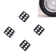 Tappo dello stelo della valvola del pneumatico universale a forma di dado placcato in plastica da 4 pezzi, Dice Shape 6, Dice Shape  6