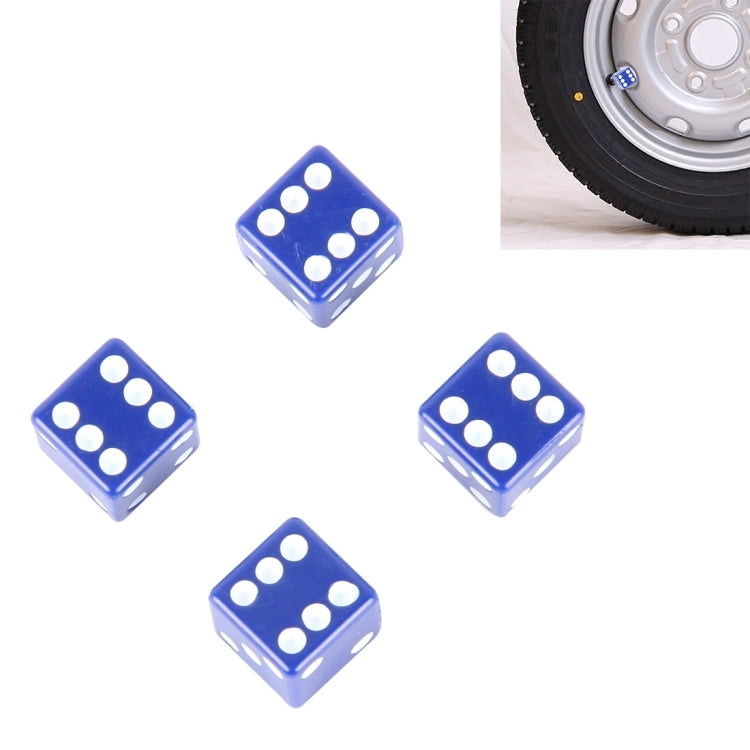 Tappo dello stelo della valvola del pneumatico universale a forma di dado placcato in plastica da 4 pezzi, Dice Shape 6, Dice Shape  6