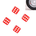 Tappo dello stelo della valvola del pneumatico universale a forma di dado placcato in plastica da 4 pezzi, Dice Shape 6, Dice Shape  6