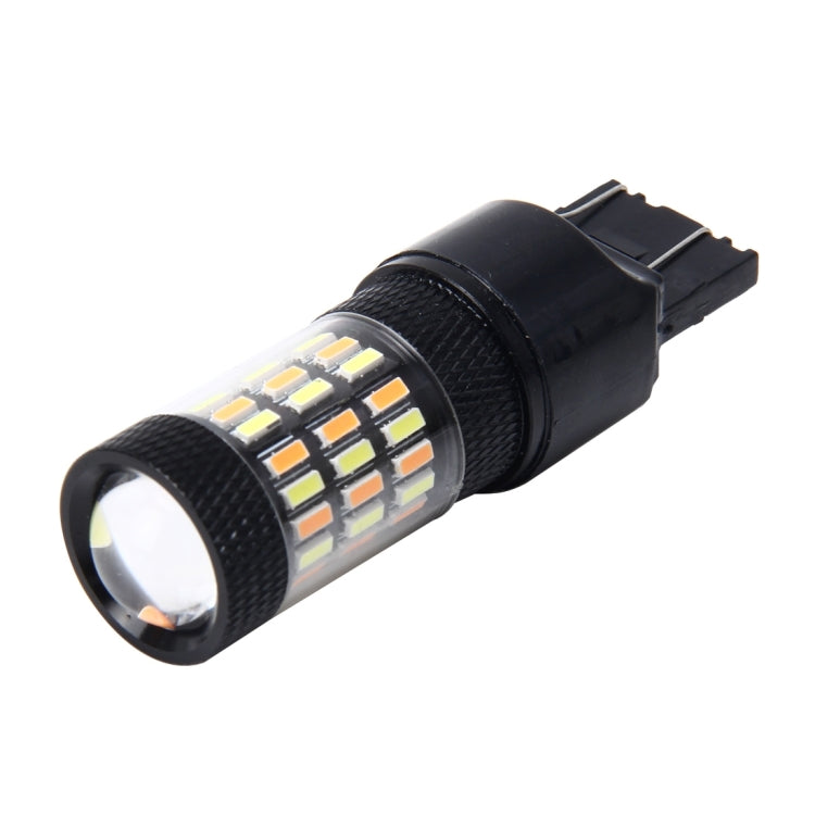 7443 5W 350LM 60LED DC 12V 6000K SMD-4014 Indicatori di direzione della luce del freno dell'auto per auto (luce bianca + luce gialla), 7443 5W