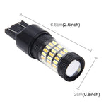 7443 5W 350LM 60LED DC 12V 6000K SMD-4014 Indicatori di direzione della luce del freno dell'auto per auto (luce bianca + luce gialla), 7443 5W