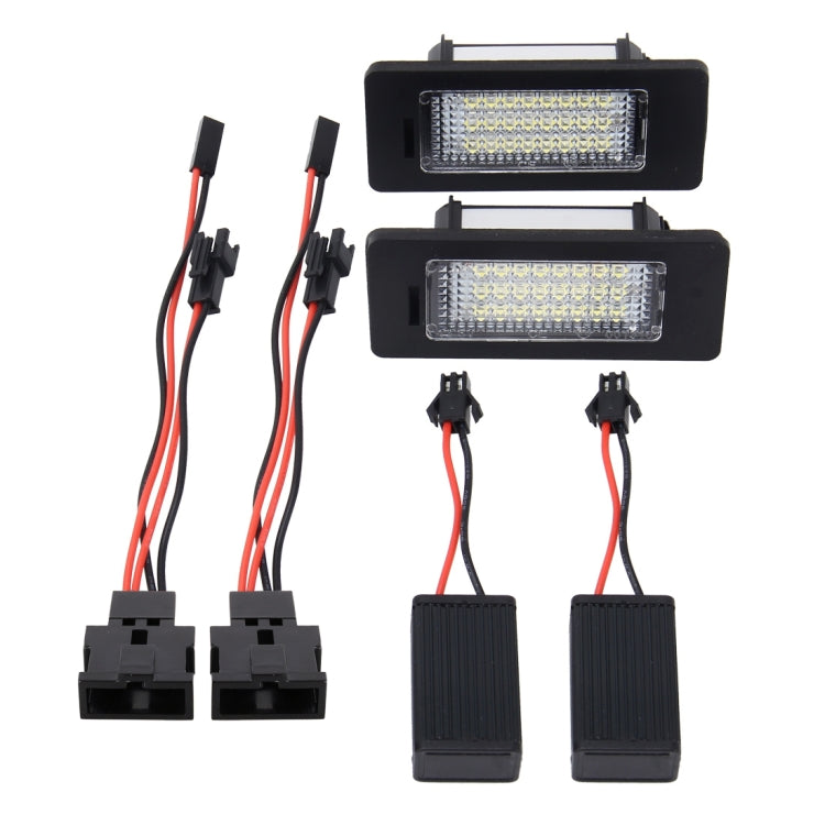 2 luci targa auto 2 W 120 LM con 24 lampade SMD-3528 per Audi, Volkswagen, DC 12 V, For Audi,Volkswagen