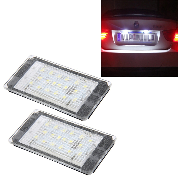 Luce targa 2 pezzi con 18 lampade SMD-3528 per BMW E46 2D M3 1998-2003,2W 120LM,6000K, DC12V (luce bianca), For BMW E46