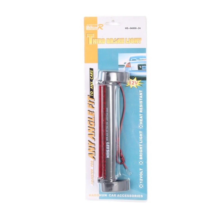 Terza luce freno per auto a luce rossa a 24 LED, lunghezza cavo DC 12V: 80 cm, 24 LEDs