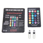 2 pz Lampadine LED T10 2W RGB telecomandate 12V auto