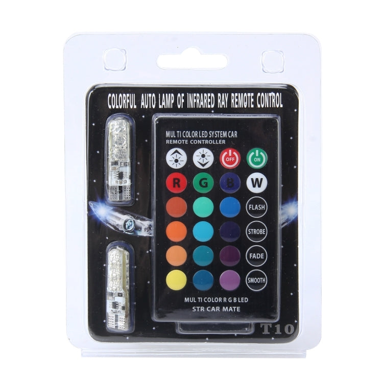 2 pz Lampadine LED T10 2W RGB telecomandate 12V auto