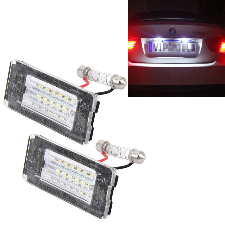 Luce targa da 2 pezzi con 18 lampade SMD-3528 per BMW MINI R56,2W 120LM,6000K, DC12V (luce bianca), For BMW MINI R56