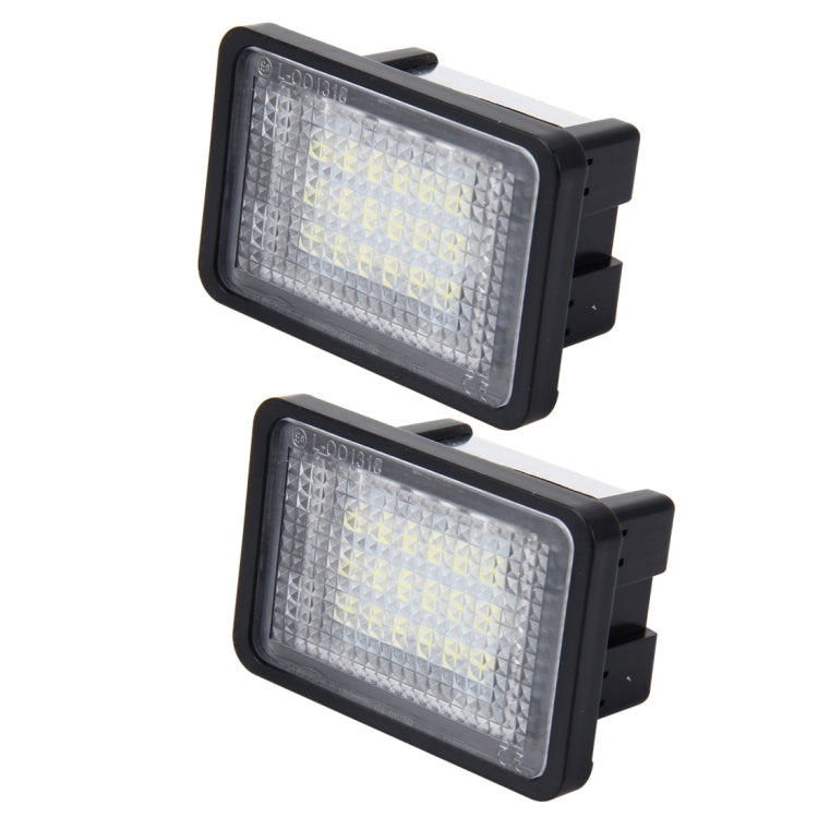 2 luci targa con 18 lampade SMD-3528 per Mercedes-Benz GLK X204, 2W 120LM, DC12V (luce bianca), For Benz GLK X204