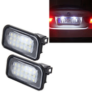 Luce targa 2 pezzi con 18 lampade SMD-3528 per Mercedes-Benz W203 4D, 2W 120LM 6000K, DC12V, con Canbus (luce bianca), For Benz W203 4D