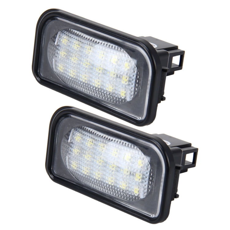 Luce targa 2 pezzi con 18 lampade SMD-3528 per Mercedes-Benz W203 4D, 2W 120LM 6000K, DC12V, con Canbus (luce bianca), For Benz W203 4D