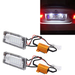 2 luci targa con 18 lampade SMD-3528 per Volkswagen, 2W 120LM, 6000K, DC12V (luce bianca), For Volkswagen2