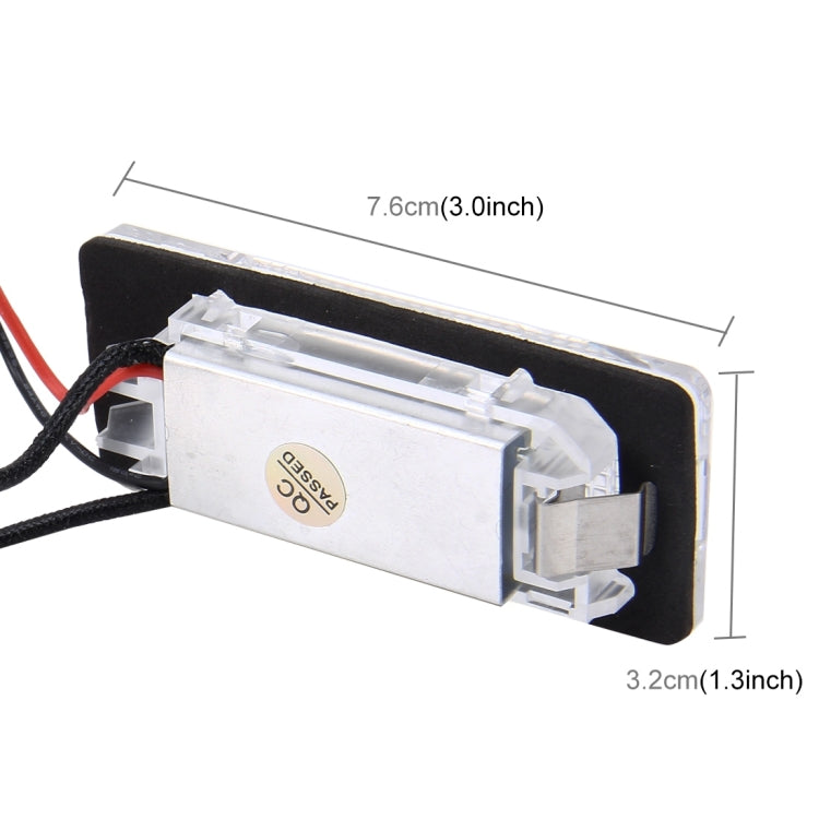 2 luci targa con 18 lampade SMD-3528 per Volkswagen, 2W 120LM, 6000K, DC12V (luce bianca), For Volkswagen2